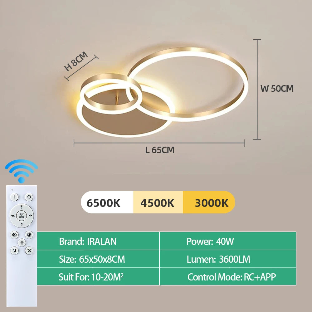 Lámpara de techo LED moderna, iluminación para el hogar, sala de estar, estudio, dormitorio, lámpara de techo regulable, iluminación interior, lámparas de decoración