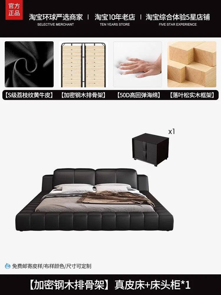 Tatami italiano de cuero Artificial de 180x200cm, cabecero alto, muebles de cama doble de lujo, juegos de cama con marco queen, muebles completos