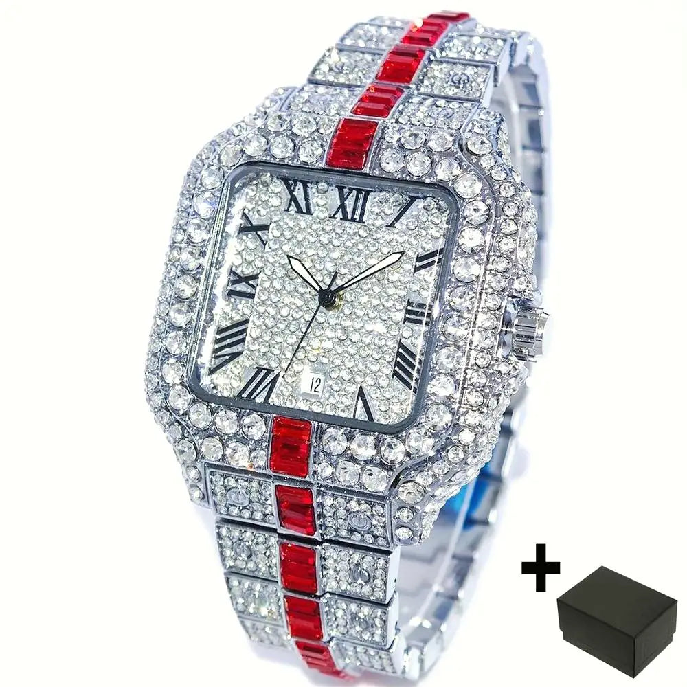 Reloj de pulsera de cuarzo cuadrado para hombre, joyería ostentosa de Hip Hop, marca UNIGUET, joyería ostentosa, moda novedosa, envío directo