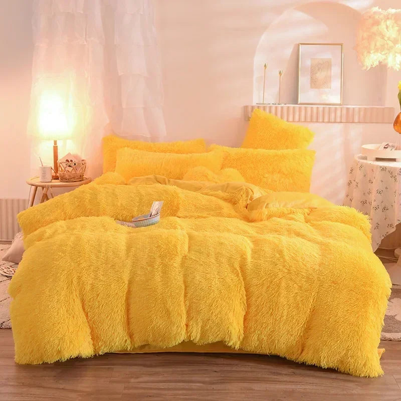 Juego de funda nórdica de felpa de lujo de 3/4 piezas: ropa de cama acogedora y suave, perfecta para el confort del dormitorio, ideal para habitaciones de invitados y dormitorio Aesth