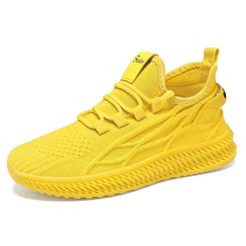 Zapatillas amarillas para mujer, zapatillas de deporte de malla transpirable, ligeras, informales, para primavera, nuevas, para tenis