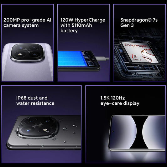 Xiaomi Redmi Note 14 Pro+ 5G — 200MP Kamera, Snapdragon 7s Gen 3, IP68