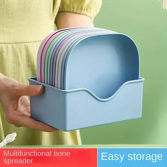 Juego de 10 platos reutilizables para frutas y postres, platos para aperitivos lavables y multifuncionales con Base integrada para huesos y dulces, versátiles
