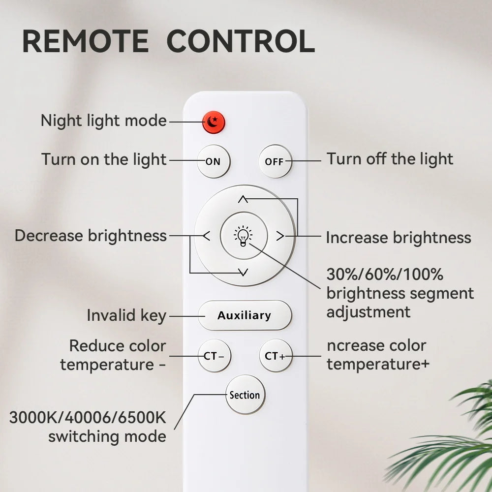 Lámpara de techo con control remoto, lámpara led para dormitorio, lámparas de techo grandes, luces Led con control remoto, luces led regulables