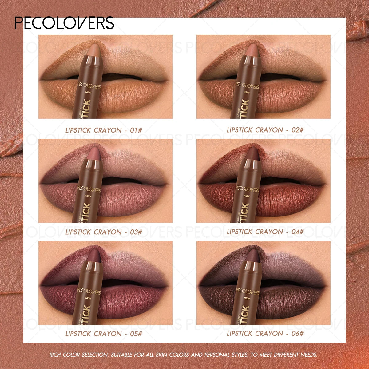 Delineador de labios y lápiz labial 2 en 1 (1 unidad): acabado mate, para definir el contorno de labios, se adapta a estilos de maquillaje de otoño e invierno