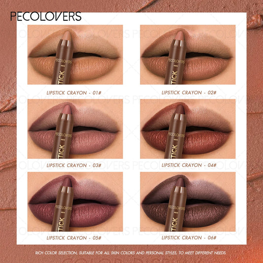 Delineador de labios y lápiz labial 2 en 1 (1 unidad): acabado mate, para definir el contorno de labios, se adapta a estilos de maquillaje de otoño e invierno