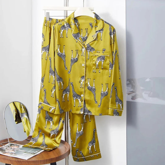 Ropa de dormir con estampado de estética para mujer, pijamas dulces Y2k, estilo europeo, elegante, con clase, a la moda, primavera y otoño