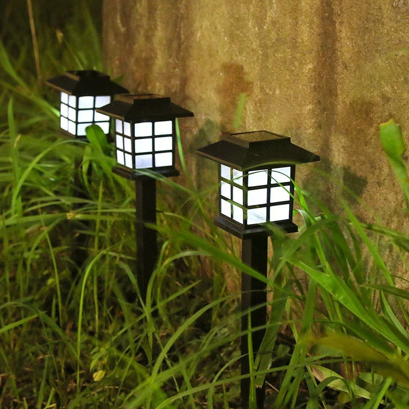 Paquete de 2 luces solares para caminos, lámpara Solar para exteriores, iluminación de paisaje impermeable para jardín, Patio, pasarela, entrada, decoración de acampada