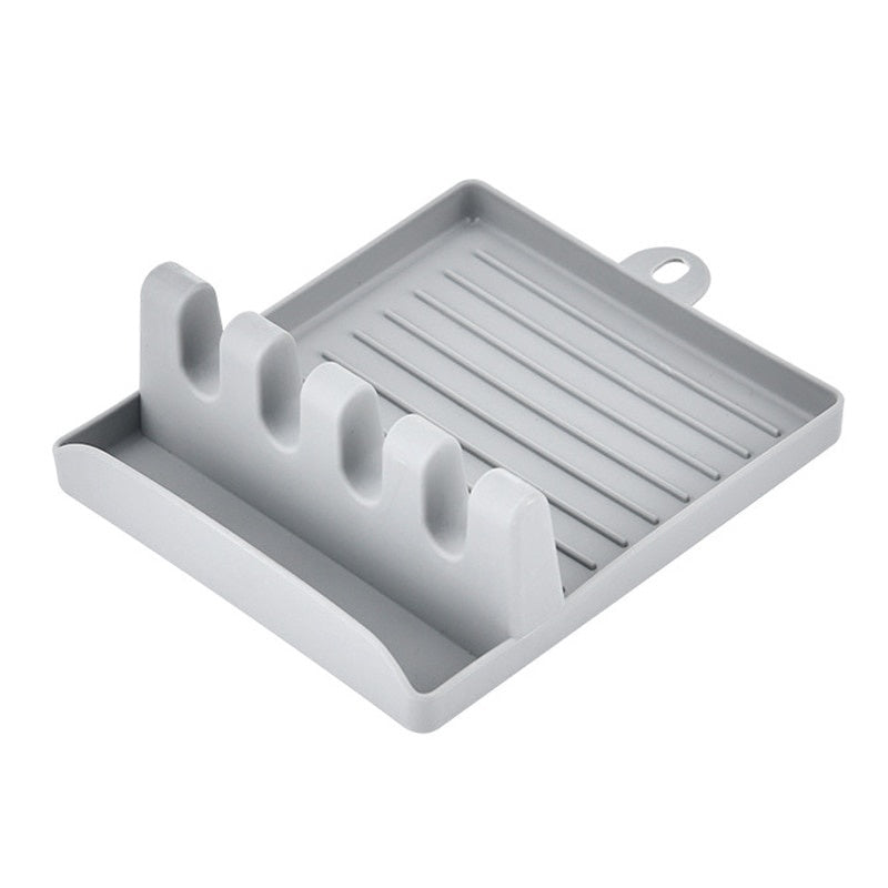 Soportes para cucharas de cocina, tenedor, espátula, estante, organizador, soporte para palillos de plástico, almohadilla antideslizante para cucharas