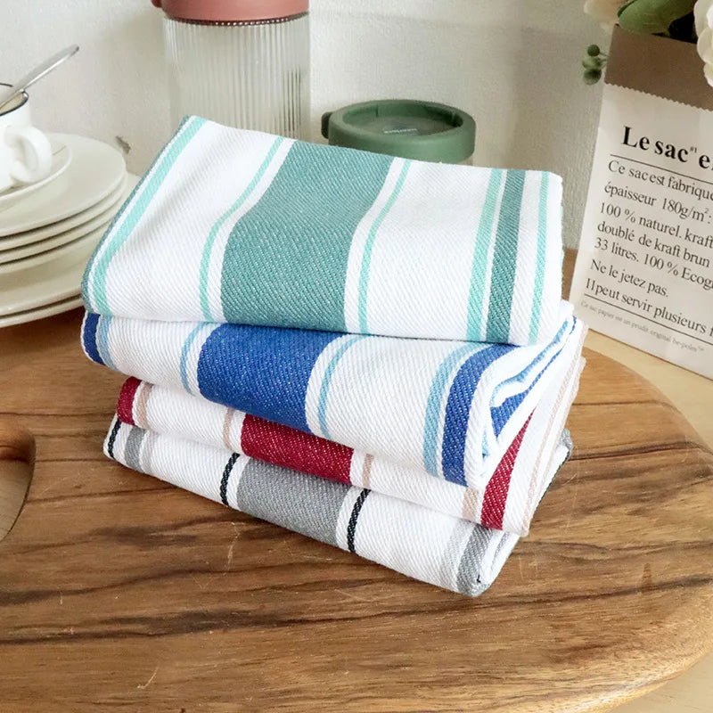 Paños de Cocina de Algodón, Paños de Tela a Rayas, Servilletas de Tela para el Hogar y la Cocina, Paños para Lavar Platos, Suministros para Restaurantes