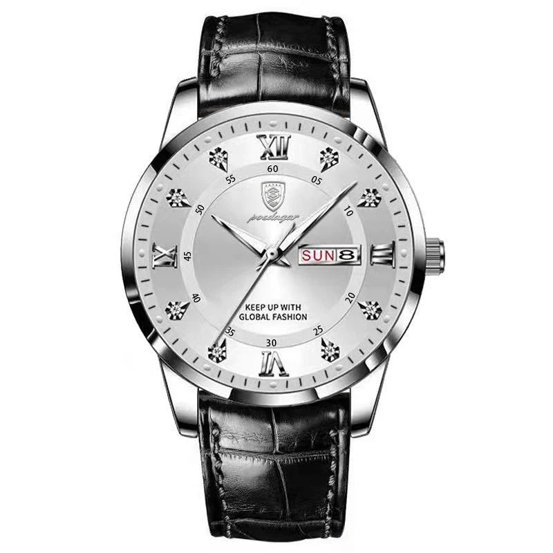 Reloj POEDAGAR Original de alta calidad para hombre, reloj de pulsera deportivo de cuero luminoso resistente al agua para hombre, relojes casuales elegantes de cuarzo para hombre