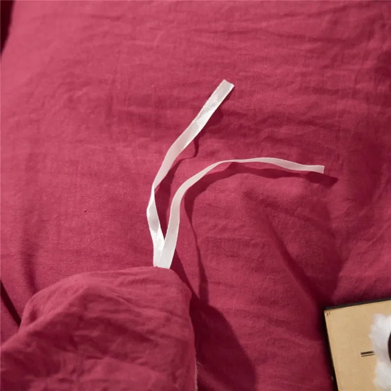 Funda de edredón suave y lavada, Juego de 3 piezas, funda de almohada, juego de ropa de cama para Twin, Full, Queen, King Size, decoración de pompones