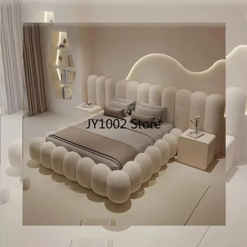 Muebles de Dormitorio Personalizados, Camas Tapizadas en Tela, Camas Modernas de Lujo, Camas King Size, Queen Size, Camas Dobles con Estructura de Madera