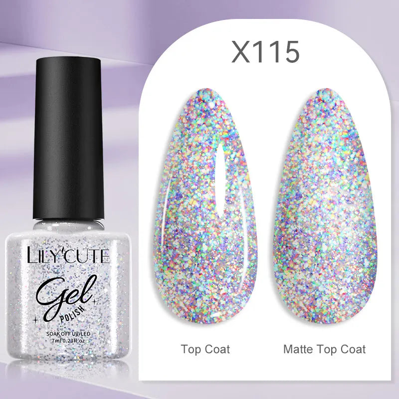 LILYCUTE-esmalte en Gel para uñas, barniz semipermanente para manicura, con LED UV, 129 colores, 7ML