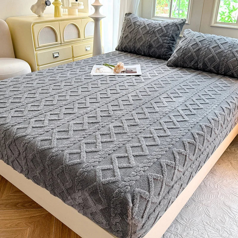 Sábana ajustable de lana Tafu de color sólido, funda protectora para colchón doméstico, antideslizante, de una sola pieza, sin funda de almohada, novedad de 2025