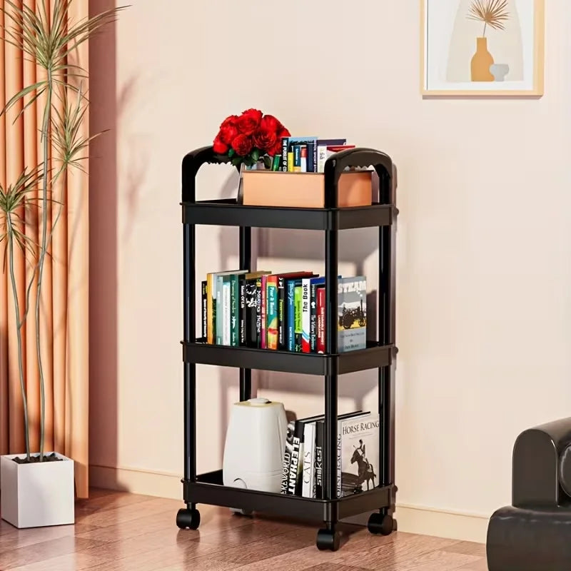 Carrito de almacenamiento de 4 niveles - carrito rodante multifuncional, adecuado para la cocina, el baño, la habitación de los niños, el dormitorio y más