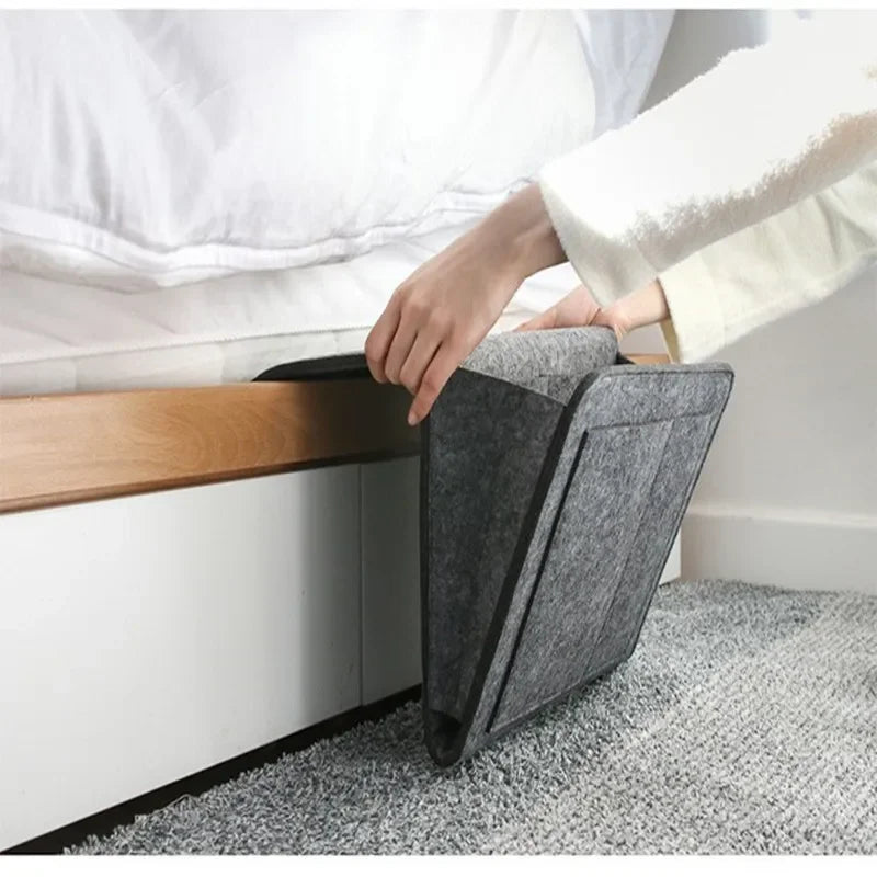Caja de Almacenamiento Colgante de Fieltro para Dormitorio, Sofá, Alfombra, para Guardar Contenido como CDs, Revistas, Papelería, Blocs de Notas, Teléfonos Móviles y Artículos Diversos