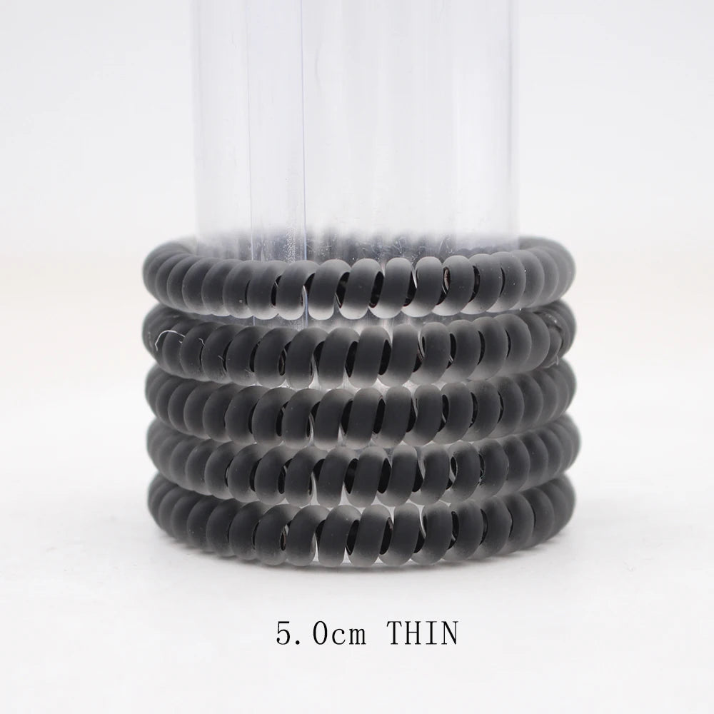 Banda elástica para el cabello, banda para el pelo con cable en espiral esmerilado, lazo para el pelo, Goma elástica para la cabeza, color liso mate, 5 unidades por juego, nueva moda