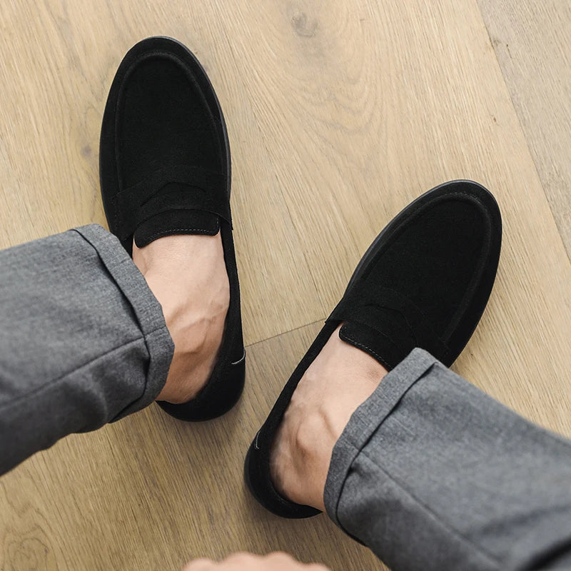 Gran oferta de mocasines sin cordones para hombre, ligeros, transpirables, cómodos, planos para exteriores, suela suave antideslizante, zapatos informales para caminar a diario