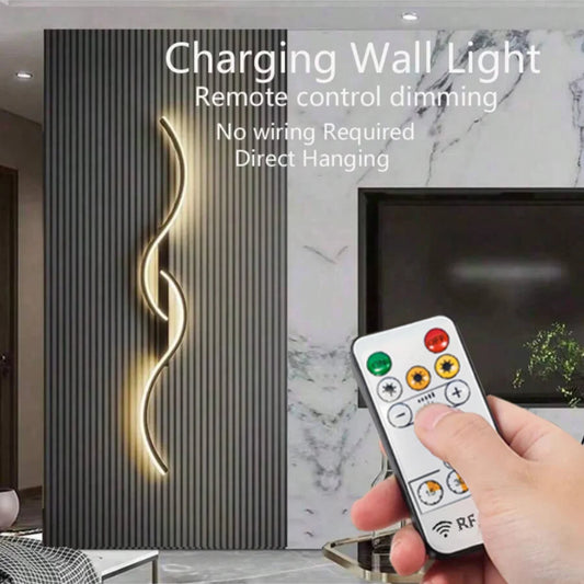 Lámpara de pared LED moderna, luz Led minimalista con batería y Control remoto, apliques de pared para sala de estar, dormitorio, accesorio de iluminación para el hogar