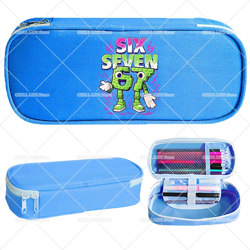 Estuches para lápices Ruba A Brainrot, dibujos animados 67 Six Seven, bolsas para bolígrafos de gran capacidad, bolsa para lápices para niños y niñas, suministros de papelería escolar, regalo