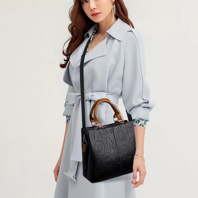Bolsos cruzados informales de cuero PU para mujer, bolso de mano de diseñador de lujo, bolso de hombro de viaje de gran capacidad