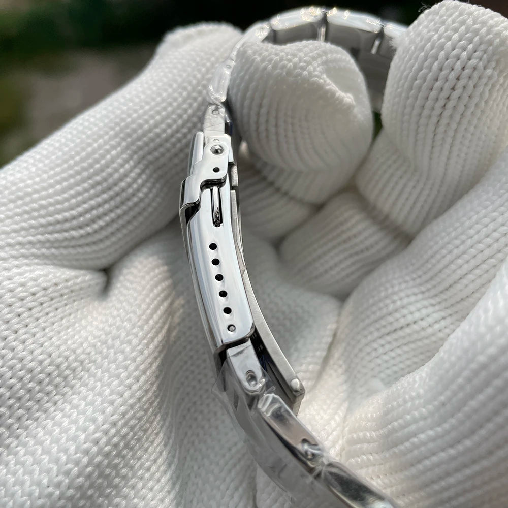 STEELDIVE-pulsera de repuesto de acero inoxidable de 20MM, hebilla sellada, cierre plegable con seguridad para relojes de buceo