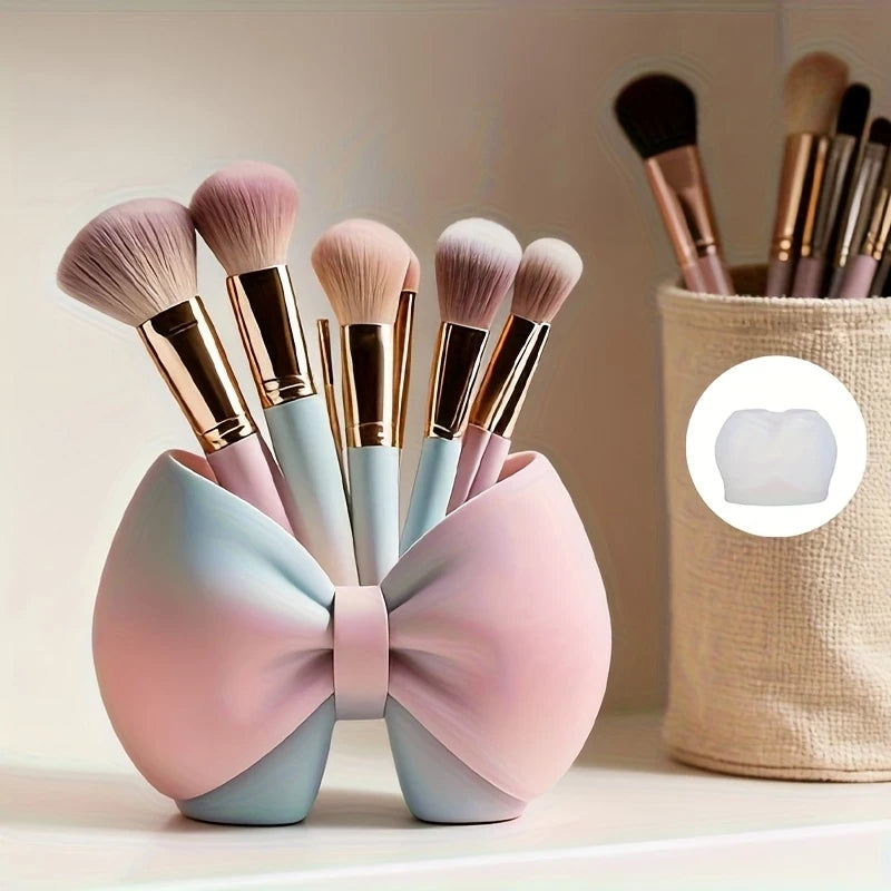 Modelo con Molde de Silicona 3D con Diseño de Lazo. Muy adecuado para hacer manualidades con resina epoxi, soporte para brochas de maquillaje, tanque de almacenamiento, F