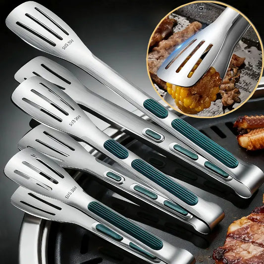 Nuevas Pinzas de Acero Inoxidable para Alimentos, Pinzas para Carne, Ensaladas, Pan, Pinzas para Barbacoa, Pinzas Antideslizantes para Buffet, Utensilios de Cocina, Accesorios de Cocina
