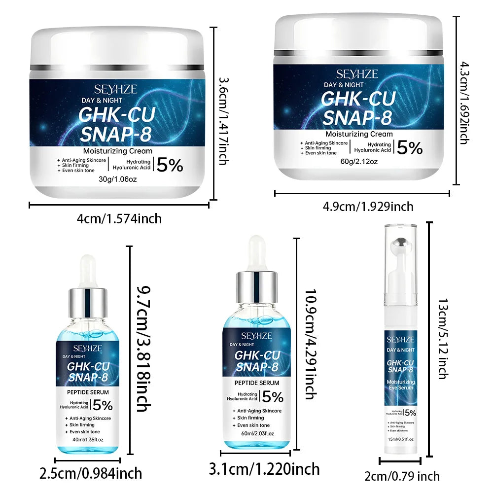 Kit de cuidado facial SEYHZE de 3 piezas con esencia para ojos, crema hidratante y sérum - Reafirmante, unifica el tono de la piel, hidratación profunda
