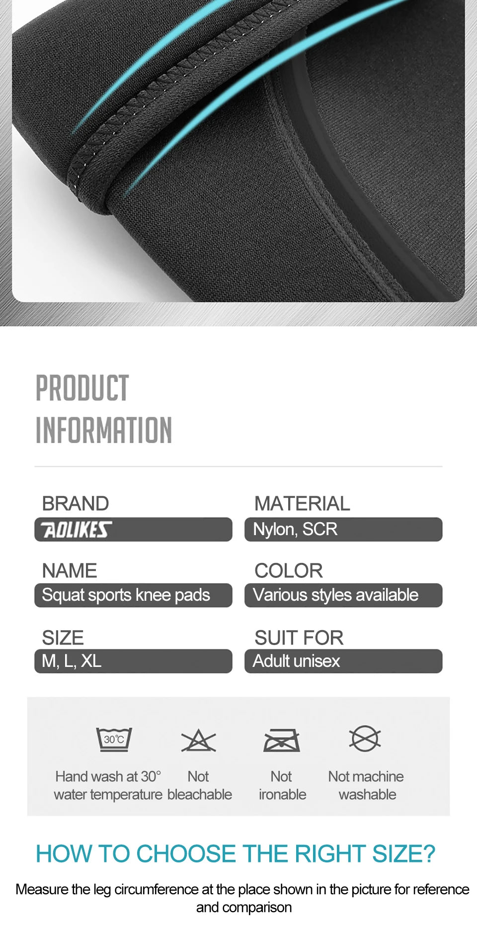 AOLIKES 1 par de rodilleras deportivas de neopreno de 7mm, rodilleras de compresión para levantamiento de pesas, rodilleras de entrenamiento para Crossfit presurizadas, soporte para mujeres y hombres