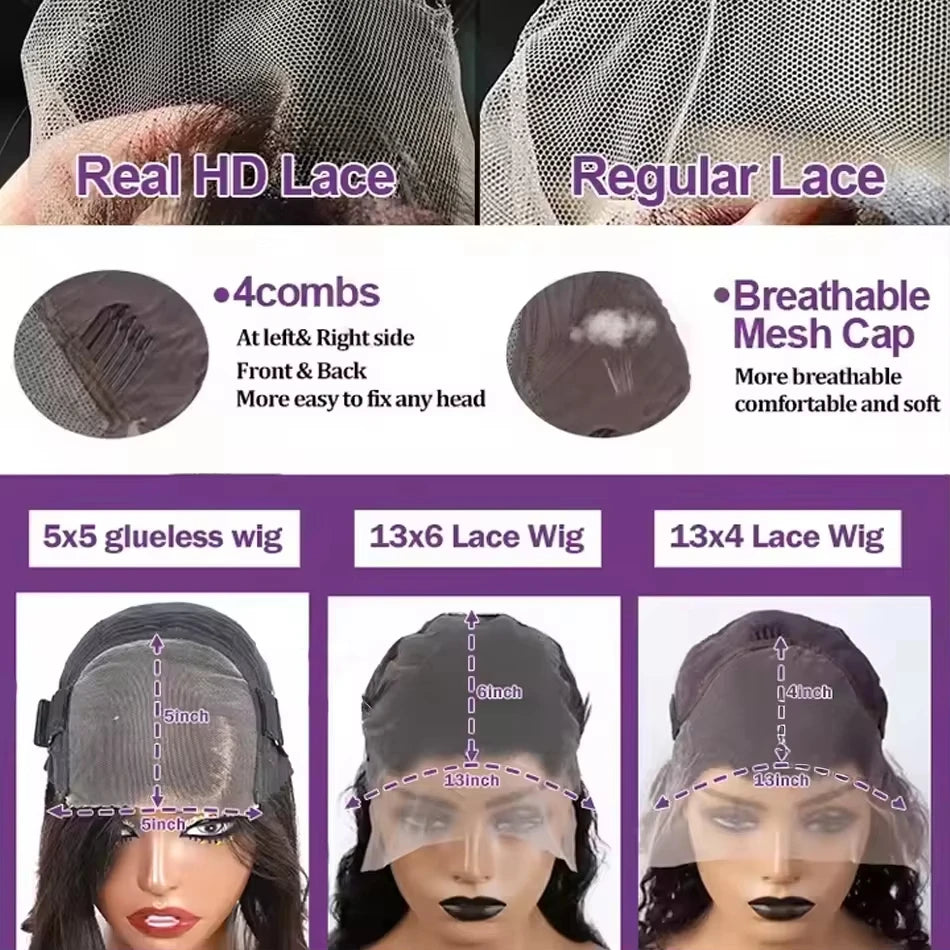Pelucas de cabello humano Frontal de encaje recto transparente 13x6 Hd brasileño Remy Pre desplumado hueso recto 13x4 peluca con malla Frontal para mujeres