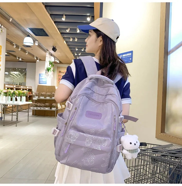 High-looking Backpack for Girls Lightweight and Large-capacity Schoolbag for Middle and High School Students Casual backpacks 배낭
