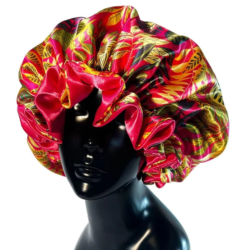 Nuevo Gorro de satén, gorro grande de satén forrado, gorro para dormir, gorro sedoso para dormir de noche, gorro para mujer, estilismo para el cabello