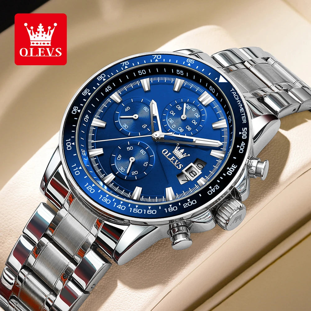 Reloj OLEVS TY705 para Hombre, Reloj de Cuarzo Luminoso de Lujo a Prueba de Agua, Reloj Multifuncional con Cronómetro, Reloj Deportivo Original Exclusivo para Hombre