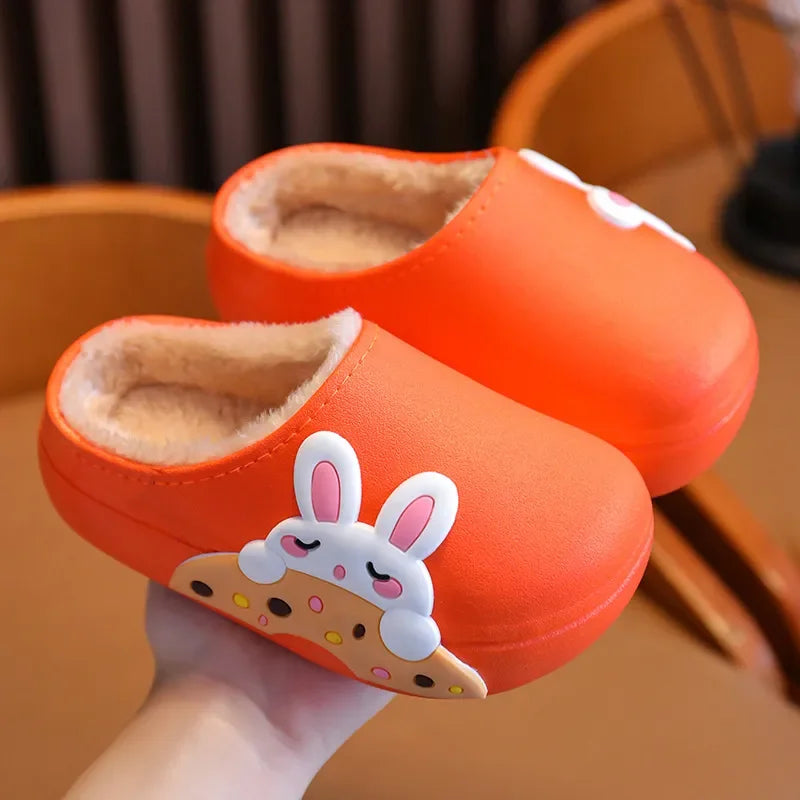 Zapatos de invierno para niños, zapatillas bonitas de dibujos animados, cálidas, impermeables, antideslizantes, para el hogar, para niña, niño, bebé, zapatos de algodón para padres e hijos