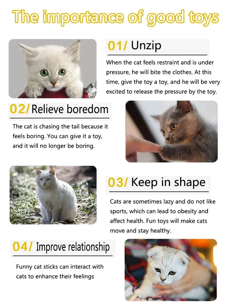 Paquete Variado de Juguetes para Gatitos - Set Combinado de Juguetes para Gatos, Juguete Divertido para Gatos, Varita con Ratón de Sisal, Bola con Campana, Suministros para Gatos