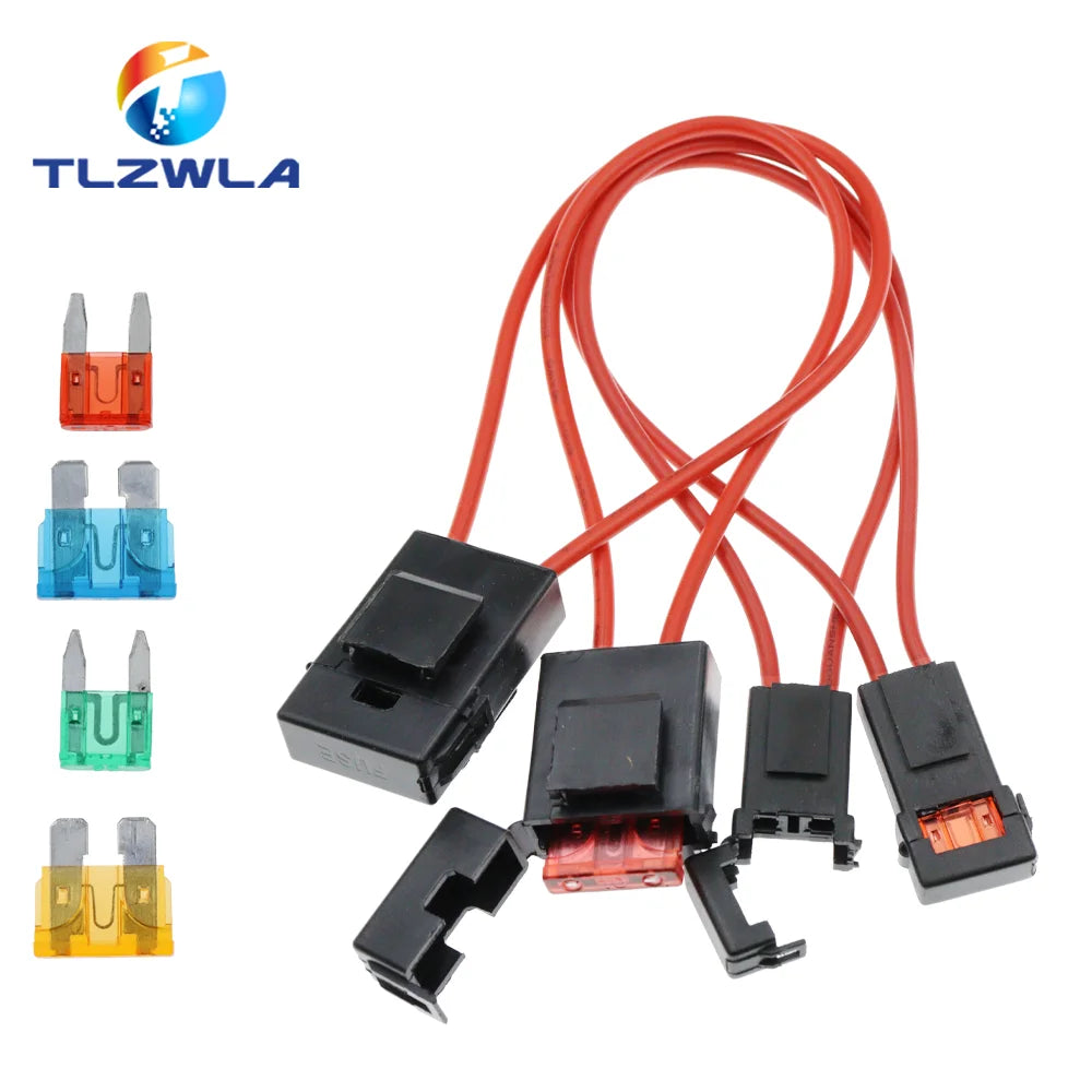 Caja de fusibles de coche mediana ATC, 18/16AWG, alambre de cobre, 32V, portafusibles pequeño con fusible y cuchilla para coche, 1A, 2A, 3A, 5A, 7,5a, 10A, 15A, 20A, 25A