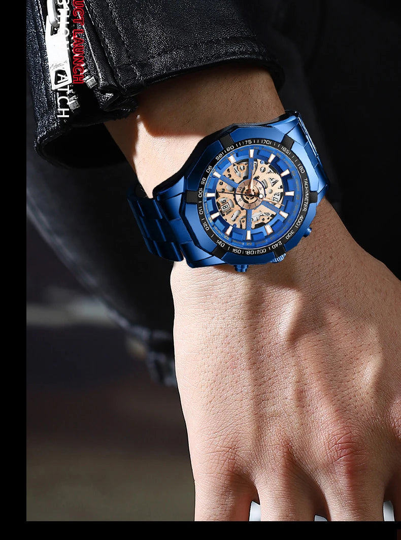 Relojes BINBONG de negocios para Hombre, Reloj de cuarzo luminoso con calendario resistente al agua para Hombre, Reloj de acero inoxidable para Hombre