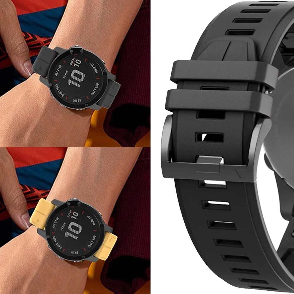 Correa deportiva de silicona para Garmin Descent G2 G1 Mk3i Mk2 Mk1/Fenix 8 Pro E 7 7X 6 6X 5 5X/Epix pulsera suave 22/26mm banda Quickfit