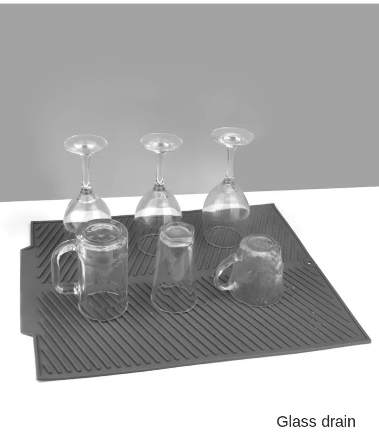 Almohadilla de drenaje de silicona para secado de ollas, tapete para escurrir platos para vajilla de cocina, esteras antideslizantes, posavasos antiescaldaduras, utensilios de cocina, 1 ud.