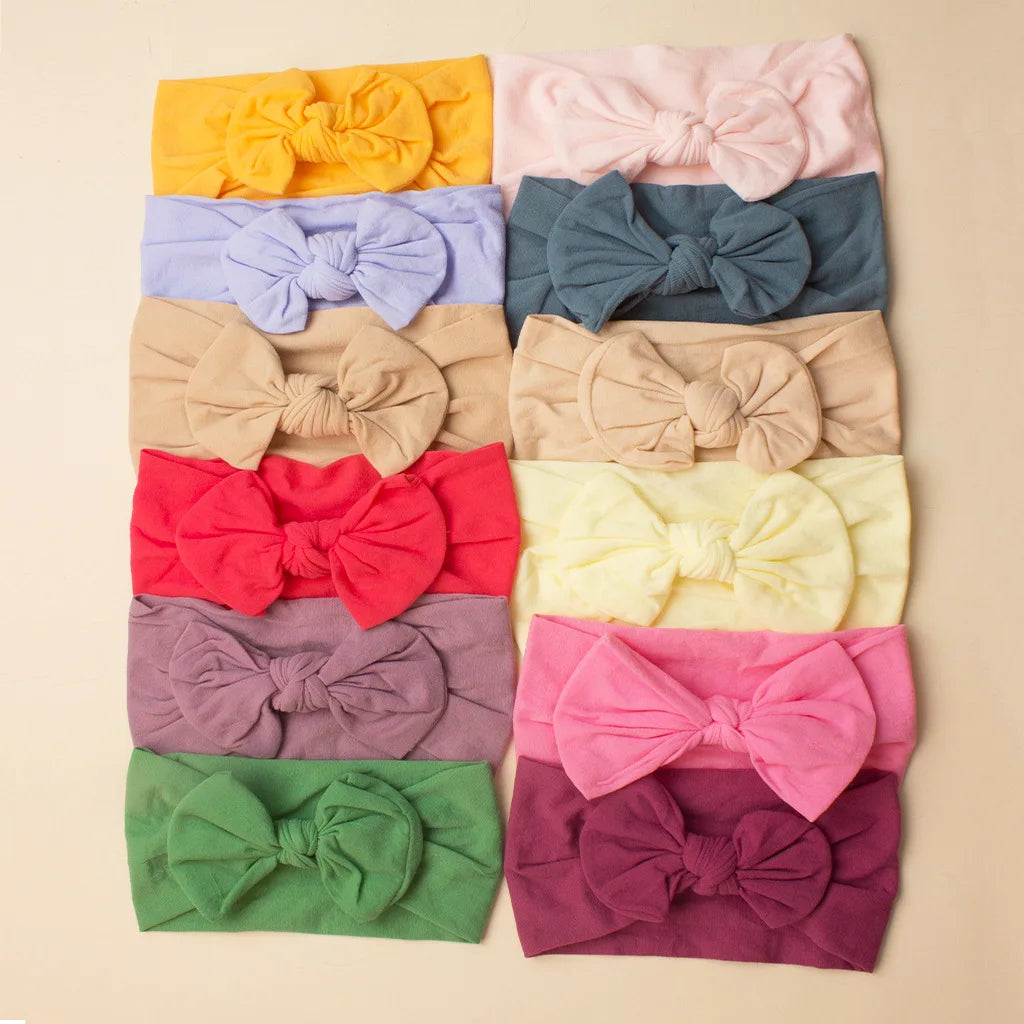 Diademas con lazo para niñas, banda elástica suave para el cabello, accesorios para el cabello de bebé recién nacido, regalos para fiestas, pañuelos para la cabeza para niñas