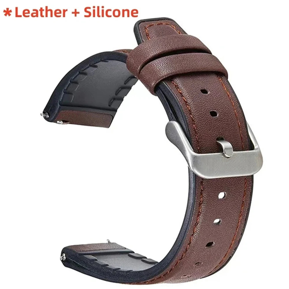 Correa de repuesto de 22mm para Huawei Watch GT6 6Pro GT5 GT 4 3 2 46mm Watch 5 4 Pro Smartwatch pulsera de silicona de cuero