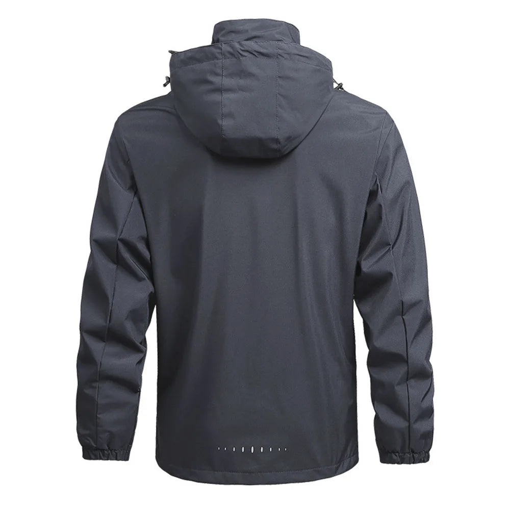 Chaqueta impermeable para hombre, impermeable exterior ligero con capucha para exteriores, chaqueta a prueba de viento para senderismo, chaquetas para escalar al aire libre