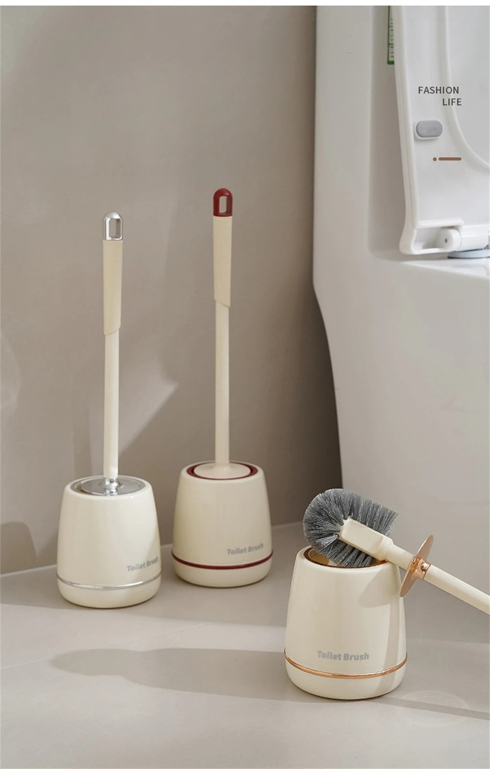 Cepillo de baño creativo con soporte, cepillos suaves para el hogar, accesorios de limpieza, base a prueba de fugas, herramientas de limpieza de secado rápido