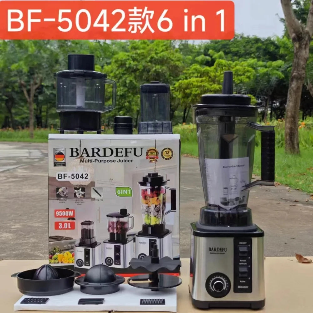 Licuadora de acero inoxidable 6 en 1, 220V, 3L, gran capacidad, corte de verduras y trituradores, picadora de ensalada, picadora de carne, exprimidor