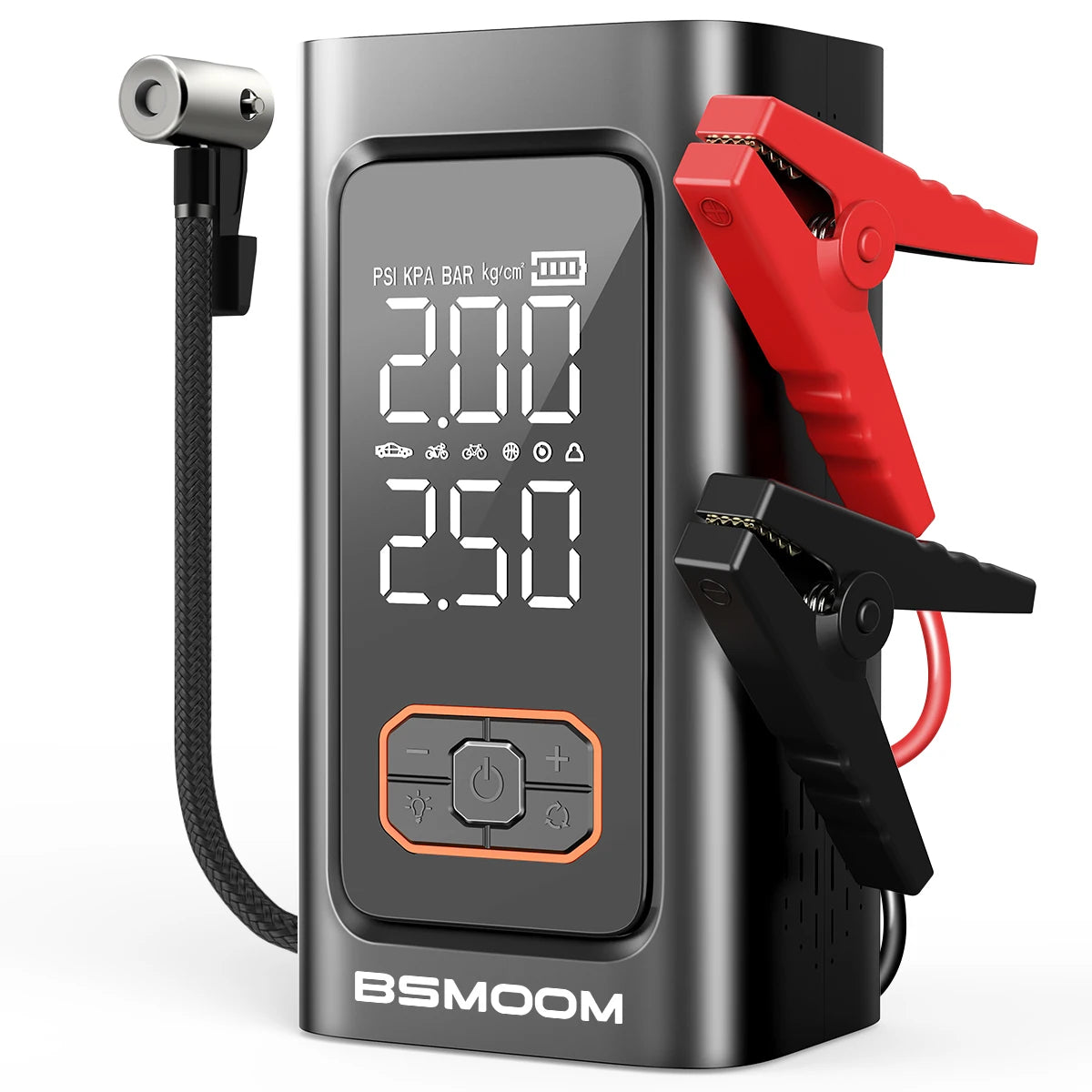 Arrancador de Coches con Compresor de Aire, Pantalla LCD, 21800mAh, Cargador Portátil, Dispositivo de Arranque de Batería de Coche de 6000A, Cargador de Batería para Coche de 12V (Todo Gasolina/10L Diésel), Arranque Rápi