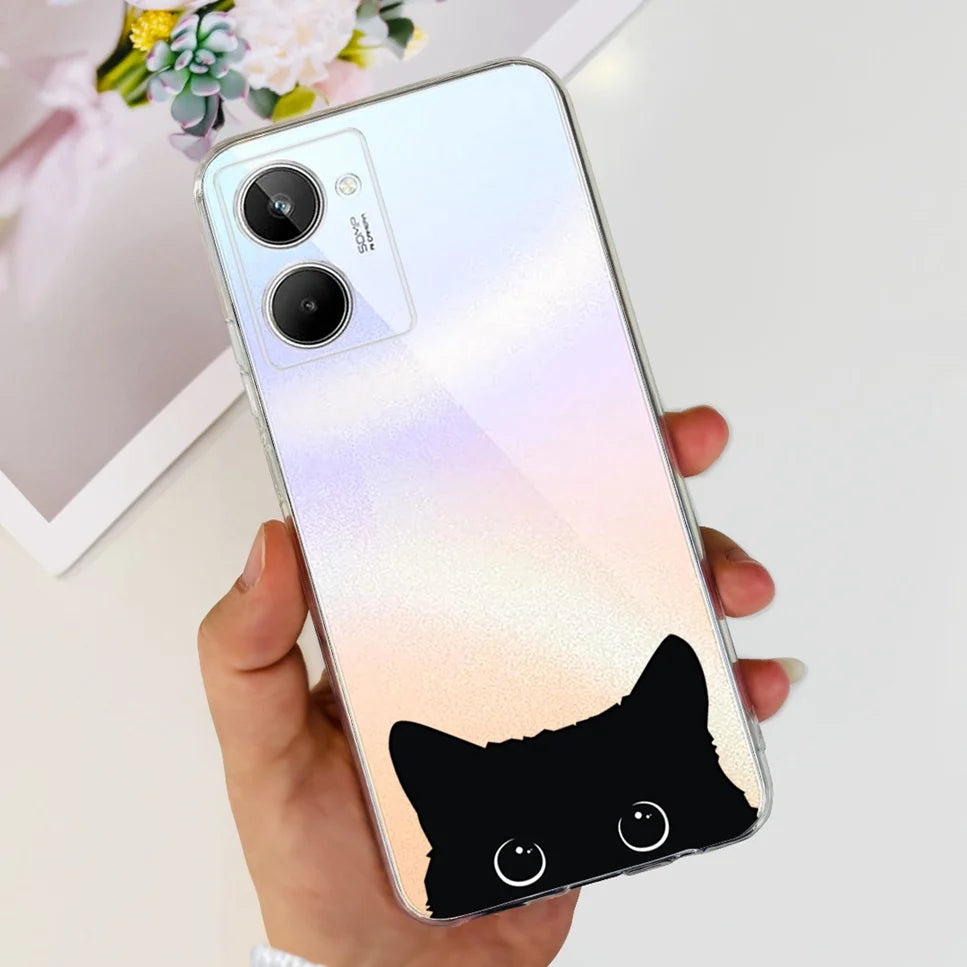 Para Realme 10 4G RMX3630 funda de teléfono suave de silicona TPU a prueba de golpes para Realme 10 funda protectora trasera con diseño de dibujos animados bonitos