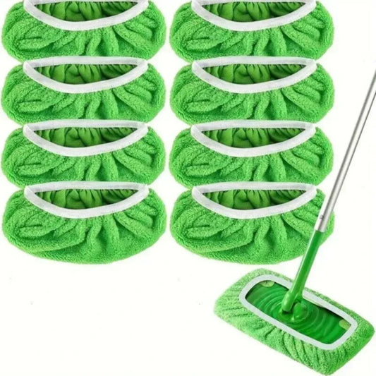 Juego de fundas para fregona ecológicas: paquete de 6 almohadillas planas lavables para fregar, fregar en húmedo y recoger el pelo de mascotas, alternativa reutilizable