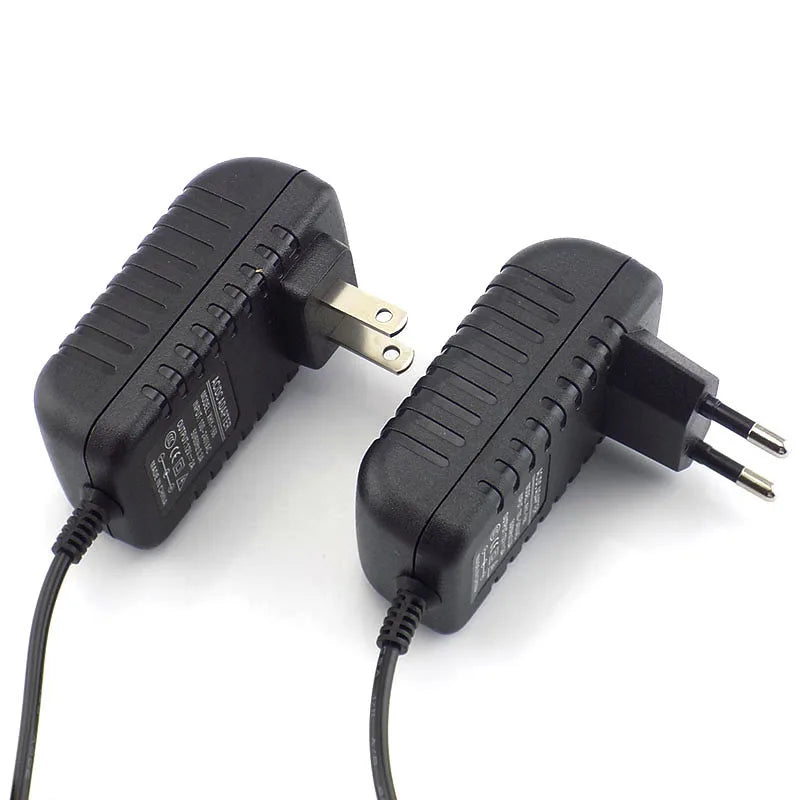 Adaptador de fuente de alimentación de 12V, 1A, 2A, 0.5A, CA, CC, enchufe de EE. UU. Y UE, CC, macho, hembra, 5,5x2,1mm, para tira de luces LED